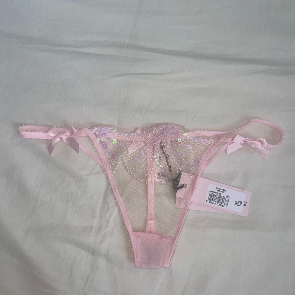 Agent Provocateur pink Quinny thong panty, size 2